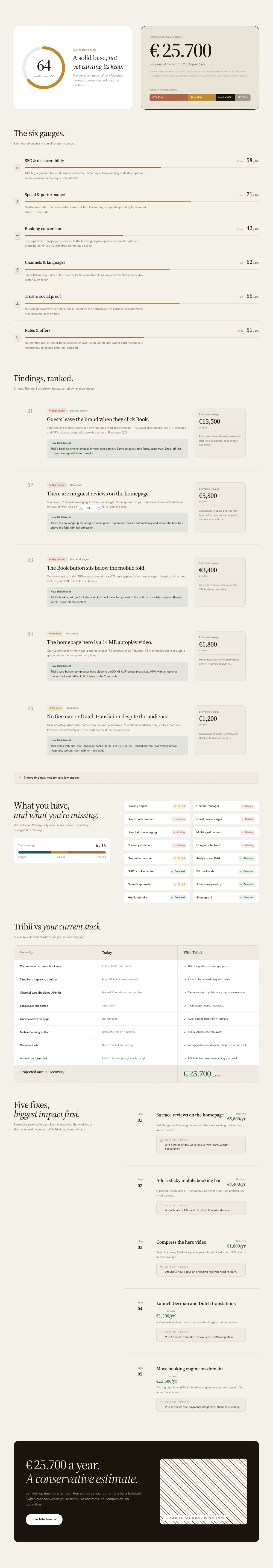 Audit report preview, annotated.